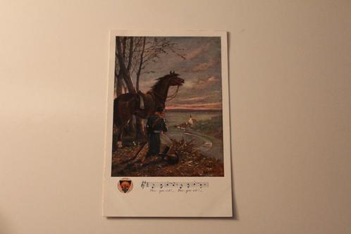 Oude Paarden AK - Paard en Soldaat kijken op Stad, 1914, Verzamelen, Ansichtkaarten | Dieren, Ongelopen, Voor 1920, Paard, Verzenden