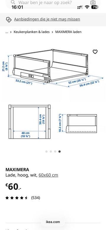 IKEA Maximera lade hoog wit - afbeelding 2 IKEA Maximera lade hoog wit - afbeelding 2