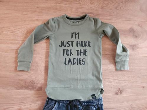 Z8 shirt maat 104 / 110 "I'm just here for the ladies" Z 8, Kinderen en Baby's, Kinderkleding | Maat 104, Zo goed als nieuw, Jongen