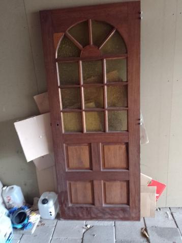 Hard houten binnendeur met glas