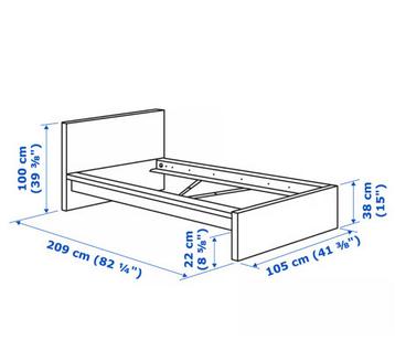 Ikea Malm Bedframe Wit met Matras - afbeelding 1 Ikea Malm Bedframe Wit met Matras - afbeelding 1