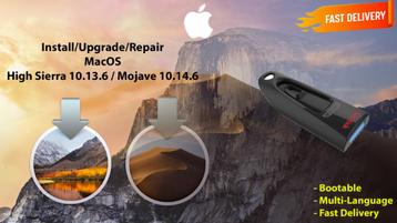 macOS High Sierra 10.13.6+Mojave 10.14.6 Installatie USB OSX