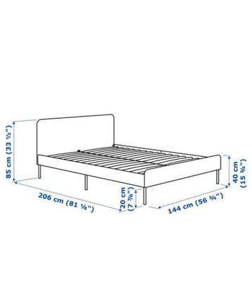 Grijs bedframe - Ikea Slatum 140x200 - afbeelding 6 Grijs bedframe - Ikea Slatum 140x200 - afbeelding 6