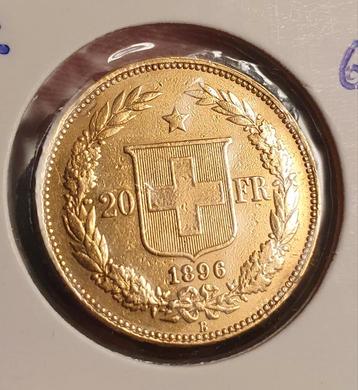Zwitserland gouden 20 Francs 1896 B zeldzaam