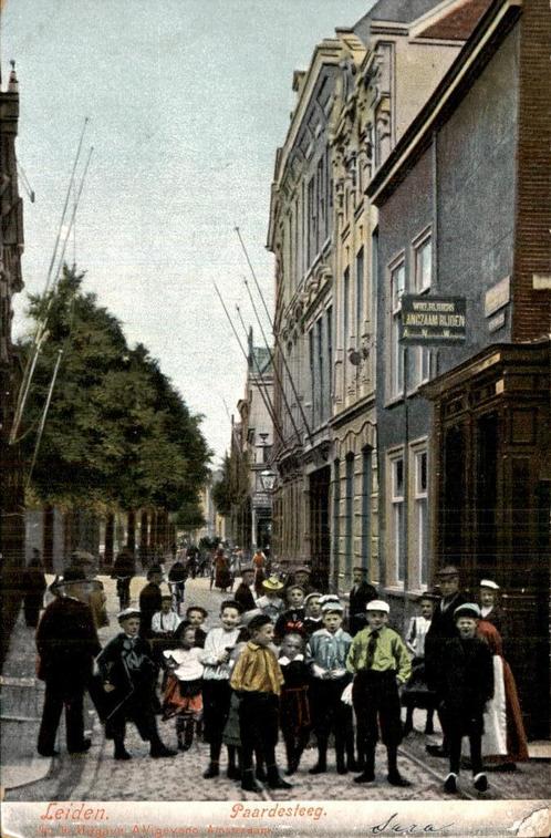 Leiden - Paardesteeg, Verzamelen, Ansichtkaarten | Nederland, Gelopen, Zuid-Holland, Voor 1920, Ophalen of Verzenden