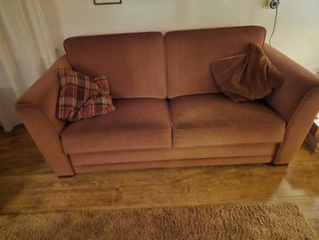 Tweezitsbank roestbruine stof