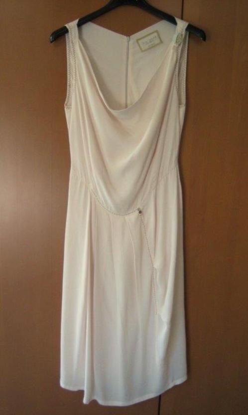 Exclusieve chique nude jurk ELISA CAVALETTI 36-38 snazzeys, Kleding | Dames, Jurken, Zo goed als nieuw, Maat 36 (S), Wit, Onder de knie
