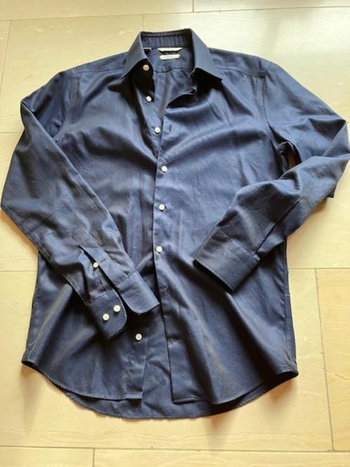 Overhemd Suitsupply Traveler Slim fit 38/15, Kleding | Heren, Overhemden, Zo goed als nieuw, Halswijdte 38 (S) of kleiner, Blauw