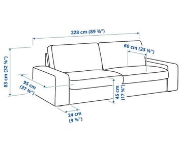 KIVIK driezits Ikea bank met hocker - afbeelding 2 KIVIK driezits Ikea bank met hocker - afbeelding 2