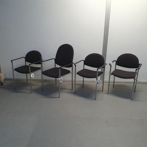 4x Casala vergaderstoelen kantoorstoelen met zwarte stof, Huis en Inrichting, Stoelen, Gebruikt, Vier, Stof, Zwart, Ophalen of Verzenden