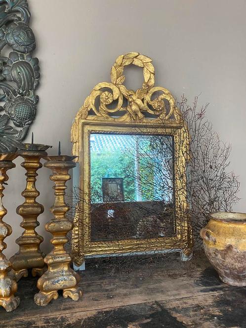 18e eeuws Franse bruidsspiegel, spiegel met kuif, Antiek en Kunst, Antiek | Woonaccessoires, Ophalen of Verzenden