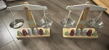 2x Kidsconcept houten weegschaal