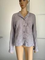 H287 Gerry Weber maat 42=L linnen jasje vest blouse l-grijs