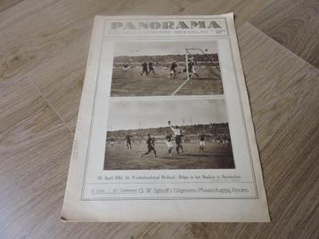 antiek blad: Panorama april 1914, o.a. voetbal, advertenties