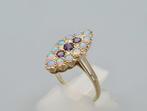 Gouden Vintage ring edelsteen opaal en amethist. 2022/737.