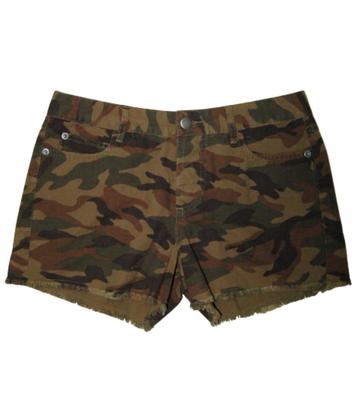 NIEUWE HAUTE HIPPIE jeans, camo short, hotpants groen, Mt. S