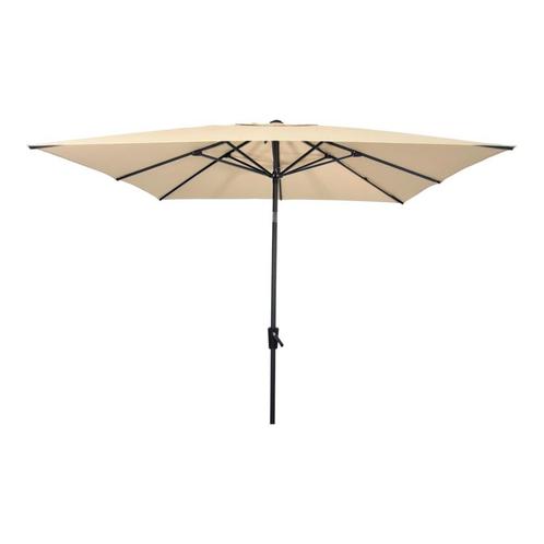 Parasol vierkant met molen ecru, Tuin en Terras, Parasols, Nieuw, Stokparasol, 2 tot 3 meter, Kantelbaar, Ophalen of Verzenden