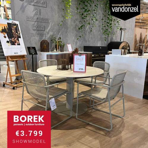 Borek tuinset compleet -47% korting, Tuin en Terras, Tuinsets en Loungesets, Nieuw, Tuinset, 4 zitplaatsen, Eettafel, Stoel, Ophalen