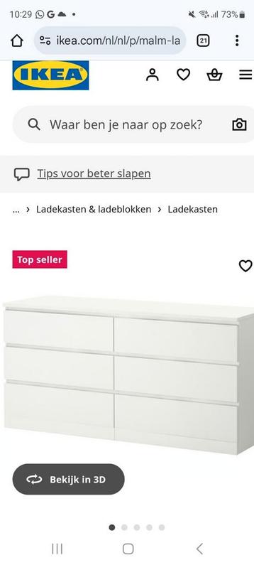 Ikea Malm Ladekast - Zes Lades - afbeelding 2 Ikea Malm Ladekast - Zes Lades - afbeelding 2