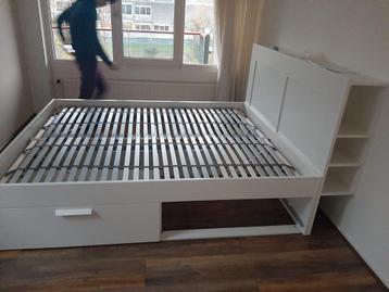 Ikea BRIMNES bed met headboard en lattebodems - afbeelding 2 Ikea BRIMNES bed met headboard en lattebodems - afbeelding 2