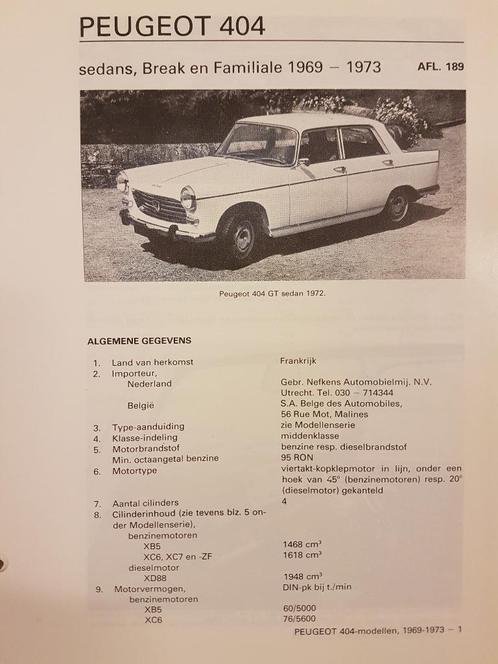 2 x Peugeot 404 Olyslager Kluwer Vraagbaken, Auto diversen, Handleidingen en Instructieboekjes, Ophalen of Verzenden