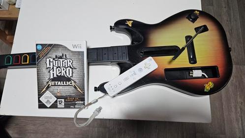 Wii Guitar Hero gitaar + spel metallica + controller, Spelcomputers en Games, Games | Nintendo Wii, Zo goed als nieuw, Ophalen of Verzenden