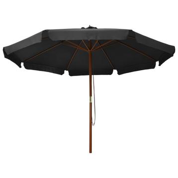 Parasol met houten paal 330 cm antraciet gratis bezorgd