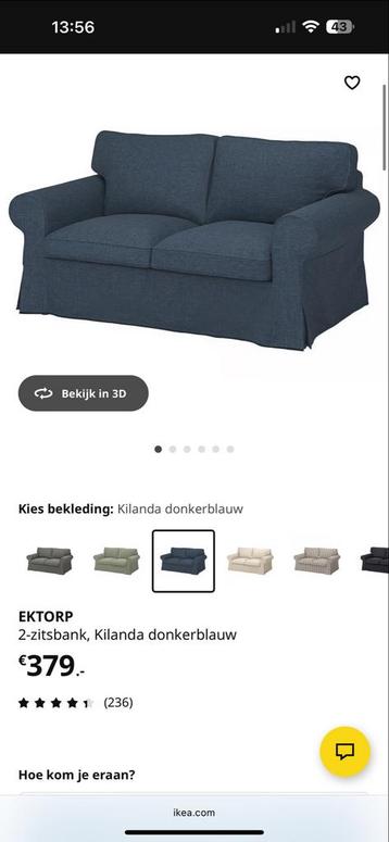 IKEA EKTORP 2-zitsbank - Donkerblauw - afbeelding 2 IKEA EKTORP 2-zitsbank - Donkerblauw - afbeelding 2