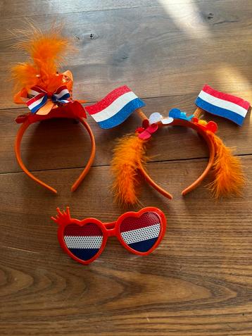 Koningsdag, twee haarbanden, 1 zonnebril. oranje, accessoire