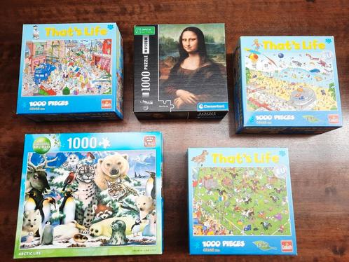 Puzzels 1000 stukjes, That's life,  Mona Lisa en dieren, Hobby en Vrije tijd, Denksport en Puzzels, Zo goed als nieuw, Ophalen