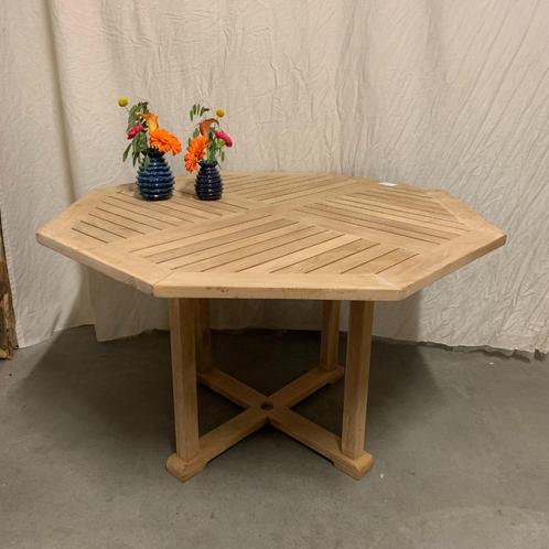 Ronde Tuintafel - 120 cm - massief teak - TTM Wonen, Tuin en Terras, Tuintafels, Nieuw, Rond, Teakhout, Ophalen of Verzenden