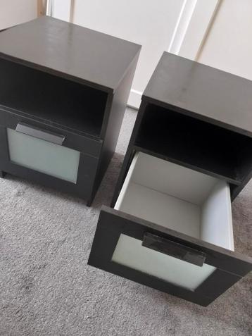 2 x ikea malm nachtkast zwartbruin