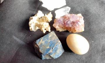 Koraal Citrien Amethist Bergkristal Lazuli Collectie Stenen