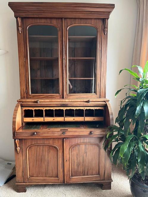 Mooie antieke mahonie kast met bureau, Antiek en Kunst, Antiek | Meubels | Kasten, Ophalen