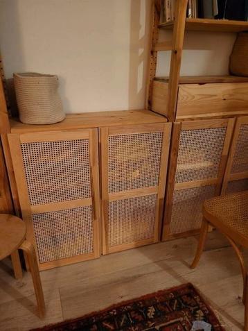 Houten deurtjes voor IKEA IVARsysteem riet/webbing. Hout - afbeelding 1 Houten deurtjes voor IKEA IVARsysteem riet/webbing. Hout - afbeelding 1
