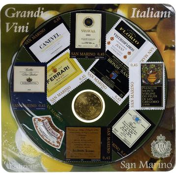 San Marino Grandi Vini 50 eurocent & stamps BU