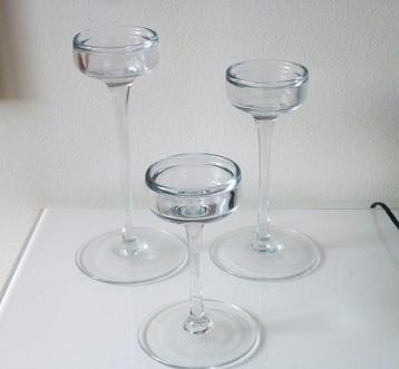 Set of Three Glass Tealight Holders