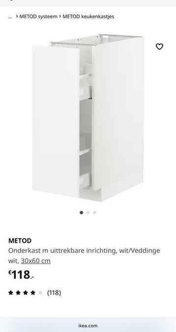 Onderkast ikea metod, met maximera uitrekbare kastinrichting - afbeelding 1 Onderkast ikea metod, met maximera uitrekbare kastinrichting - afbeelding 1