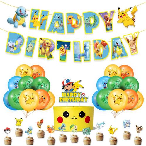 Pokemon Verjaardag Decoratie – Pokemon Feestdecoratie – Poke, Hobby en Vrije tijd, Feestartikelen, Nieuw, Versiering, Verjaardag