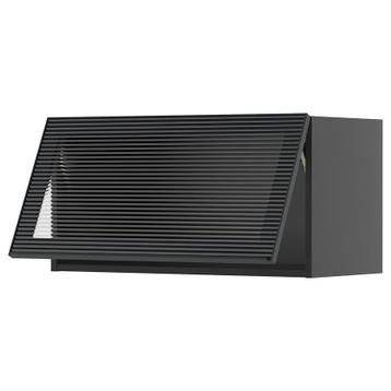 Nieuw IKEA Metod Bovenkastje, zwart/antra met glas - afbeelding 1 Nieuw IKEA Metod Bovenkastje, zwart/antra met glas - afbeelding 1