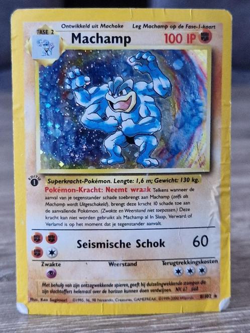 Machamp 8/102 - Pokemon Base Edition (Hologram), Hobby en Vrije tijd, Verzamelkaartspellen | Pokémon, Gebruikt, Losse kaart, Foil