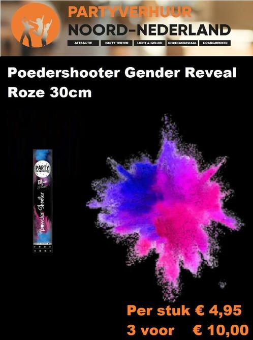 Poedershooter Gender Reveal Roze 30cm, Hobby en Vrije tijd, Feestartikelen | Verhuur, Verzenden
