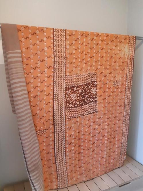 Vintage sari plaid, sprei, deken, quilt, India, Huis en Inrichting, Woonaccessoires | Kamerschermen, Zo goed als nieuw, Ophalen of Verzenden