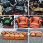 Groot aanbod Chesterfield en schapenleren banken en stoelen