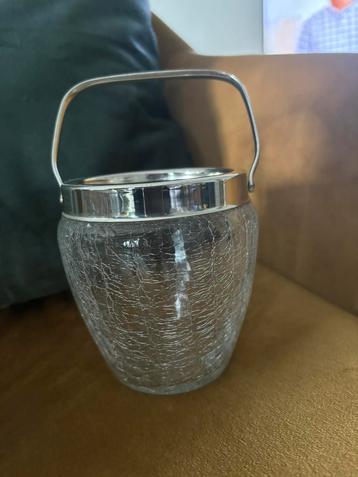 Craquelé glas ijsemmer vintage