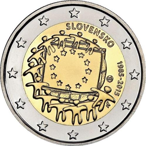 2 euro Slowakije “30 jaar Europese Vlag’’ UNC 2015, Postzegels en Munten, Munten | Europa | Euromunten, Losse munt, 2 euro, Slowakije