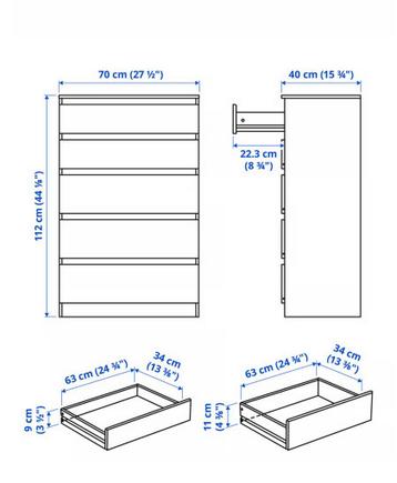 Ikea kullen lade kast 5 lade malm - afbeelding 2 Ikea kullen lade kast 5 lade malm - afbeelding 2