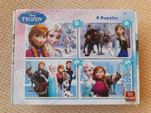 Frozen puzzel 4-in-1 - Disney - 12/16/20/24 stukjes, Kinderen en Baby's, Speelgoed | Kinderpuzzels, Zo goed als nieuw, 10 tot 50 stukjes