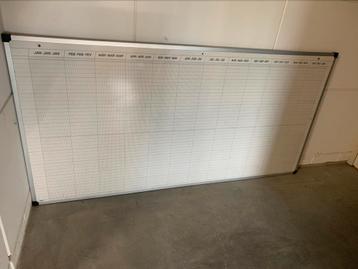 Groot whiteboard 200x100cm met maanden magneetbord