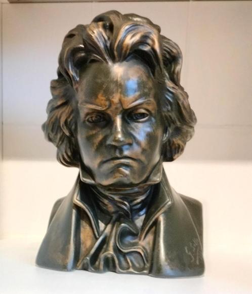 Prachtige oud Italiaanse buste van Beethoven. S.Setto 1915., Antiek en Kunst, Kunst | Beelden en Houtsnijwerken, Ophalen
